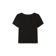 Slit Ribbed Center Stripes T-Shirt