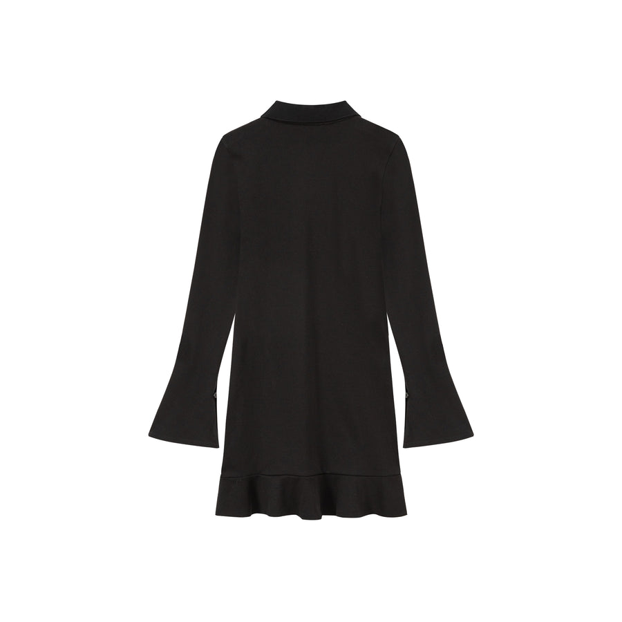CHUU Polo Neck Embroidered Dress