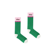 Color Logo Vertical Stripes High Socks