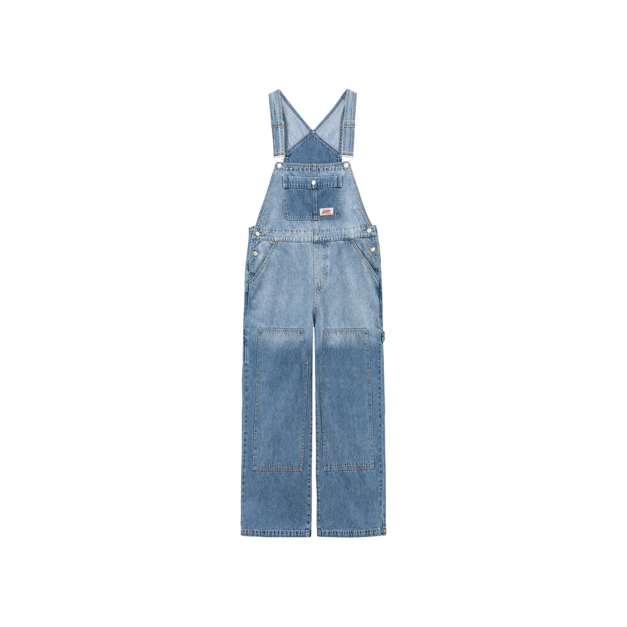 CHUU Washed Denim Suspender Jumpsuit