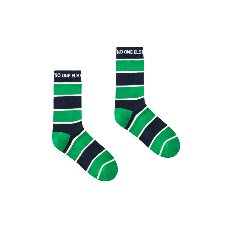 CHUU Noe Lettering Striped High Socks