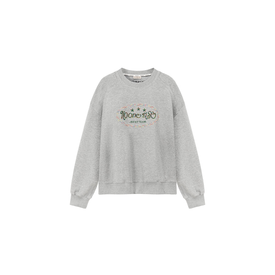 CHUU Color Embroidery Waffle Logo Sweatshirt