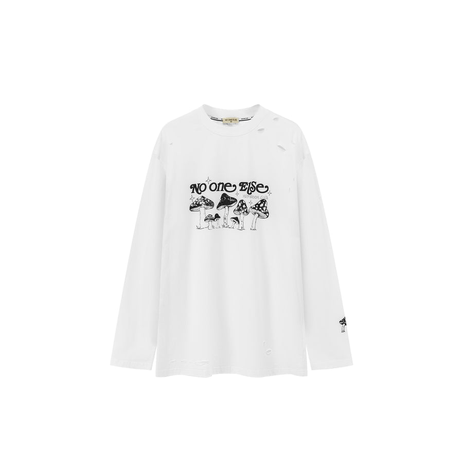 CHUU Logo Mushroom Long Sleeve T-Shirt