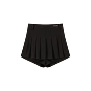 Casual Layered Zipper Pleated Skort