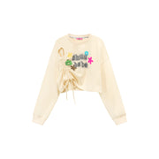 Logo Heart String Crop Sweatshirt