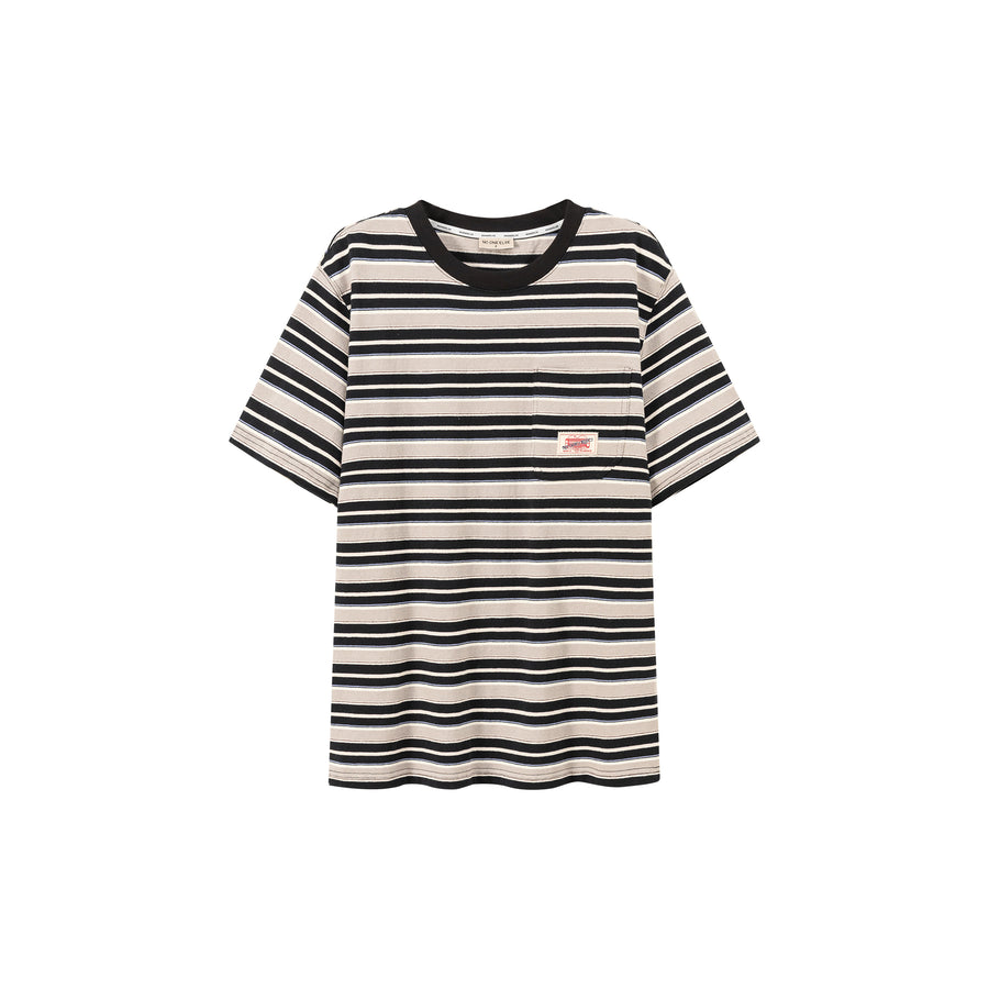 CHUU Baby Girl Cotton Striped Boxy T-Shirt