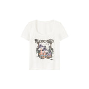 Printed Mushroom Vintage Slim T-Shirt