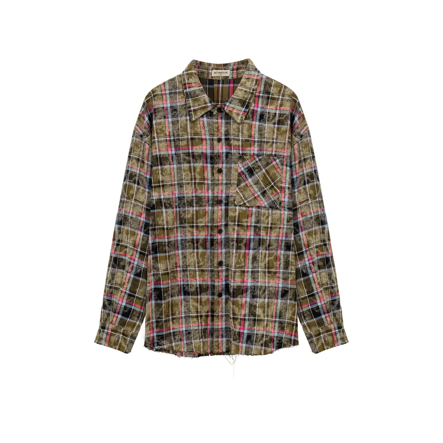 CHUU Vintage Check Long Sleeve Shirt