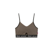 Color Matching Sleeveless Sports Bra Top