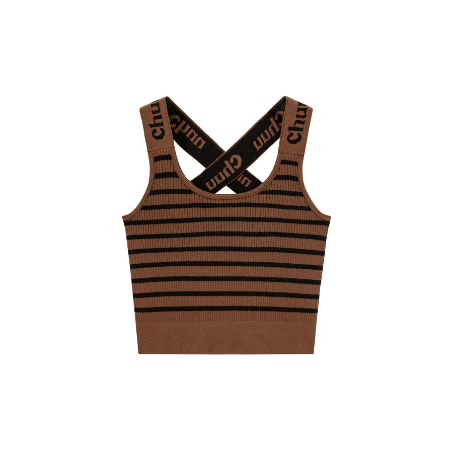 CHUU Striped Crop Sleeveless Top