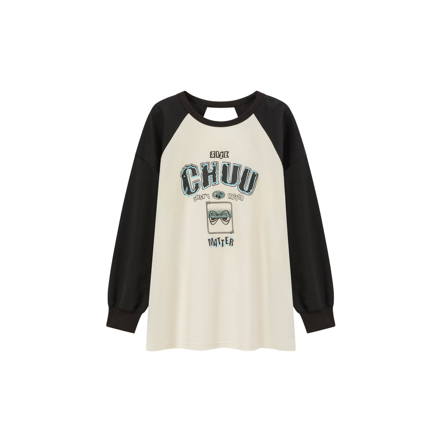 CHUU Size Doesnt Matter Back Slit Color Scheme Sweatshirt