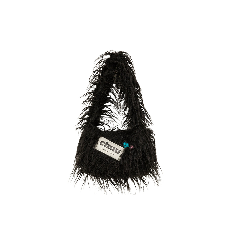 CHUU Fuzzy Logo Shoulder Bag