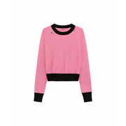 Color Lined Cropped Knit Top