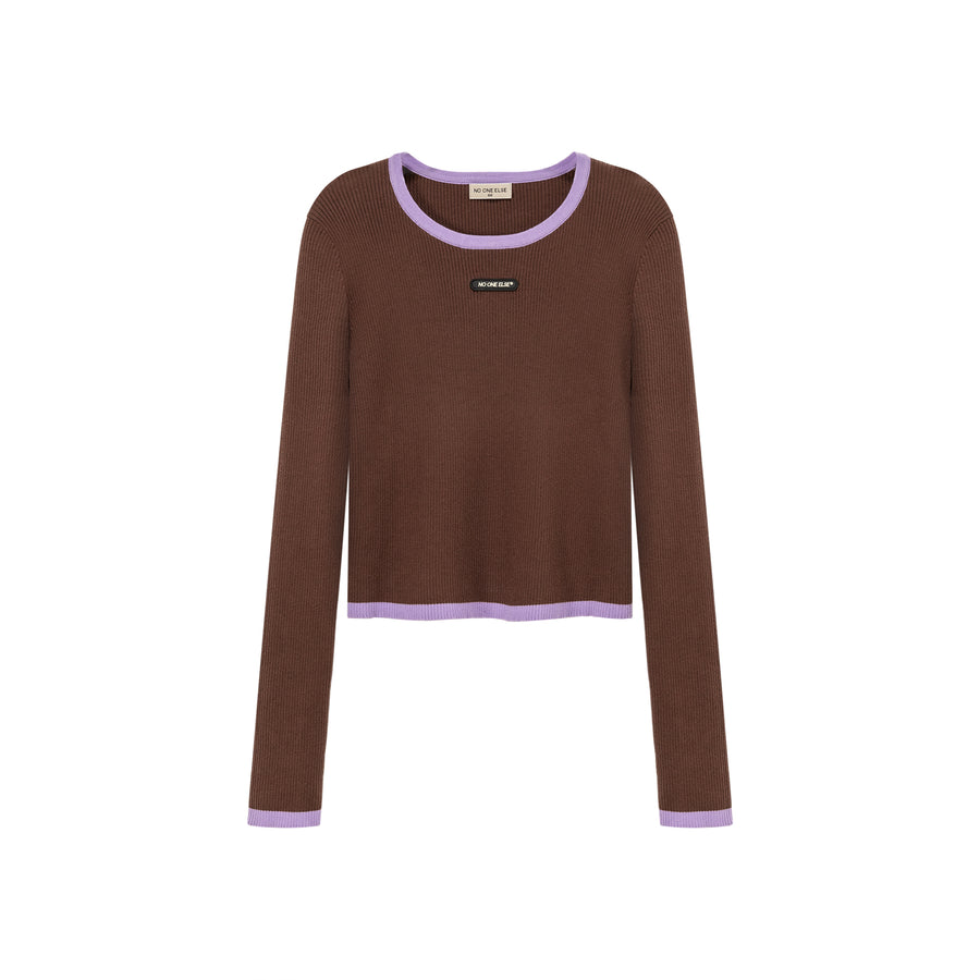 CHUU Line Color Scheme Knit Top