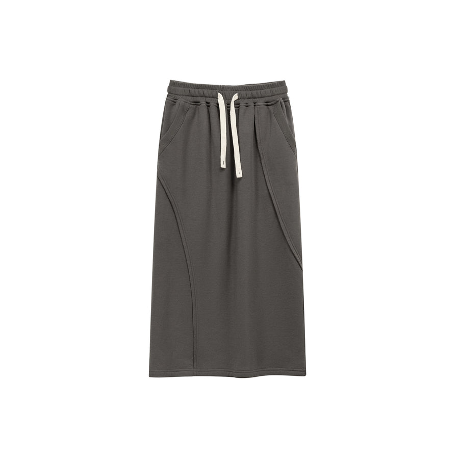 CHUU Slit Elastic Band Sporty Long Skirt