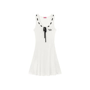 Ribbon Tie Logo Sleeveless Dress