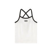 Color Back Crisscross Sleeveless Top