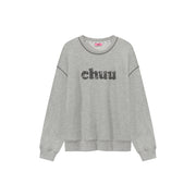 Color Logo Stitch Loose Fit Sweatshirt