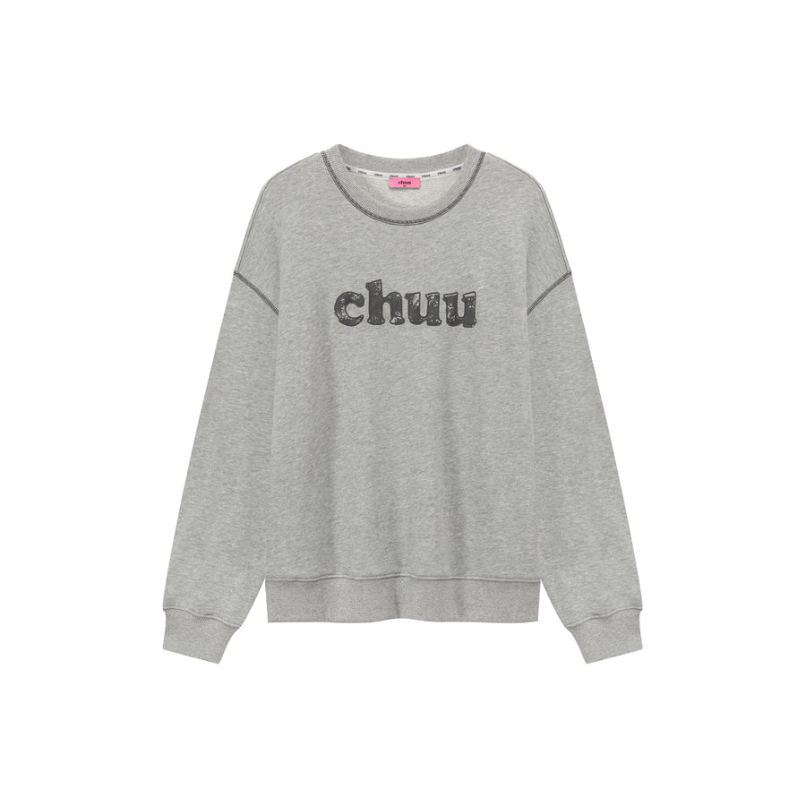 CHUU Color Logo Stitch Loose Fit Sweatshirt