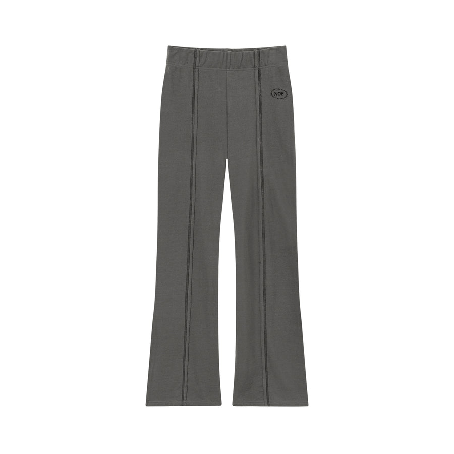 CHUU Elastic Waist Stitch Cotton Bootcut Pants