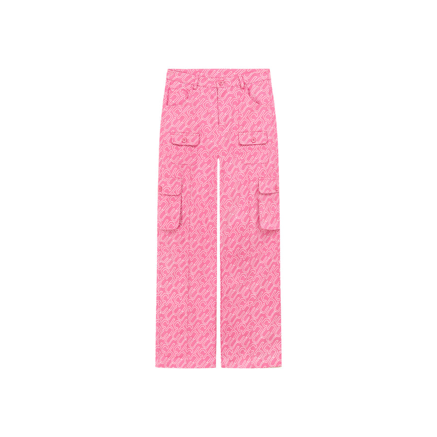 CHUU Logo Lettering Cargo Wide Pants