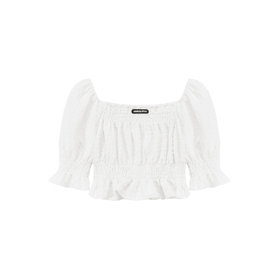 CHUU Off The Shoulder Puffed Sleeves Top