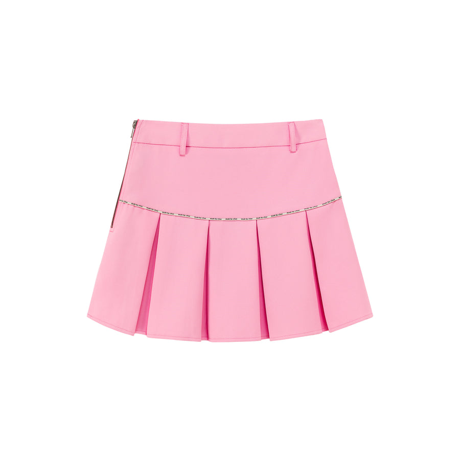 CHUU Daily Belt Loops Pleated Mini Skirt