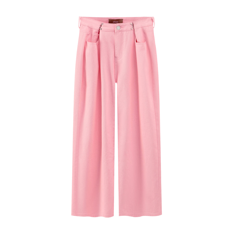 CHUU Summer Adjustable High Waist Wide Leg Pants