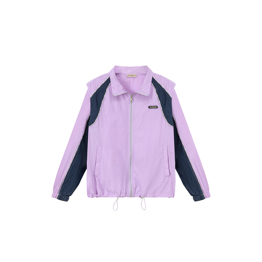 CHUU Colorblocked Boxy Sports Style Casual Drawstring Jacket