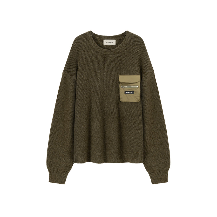 CHUU Pocket Loose Fit Knit Sweater