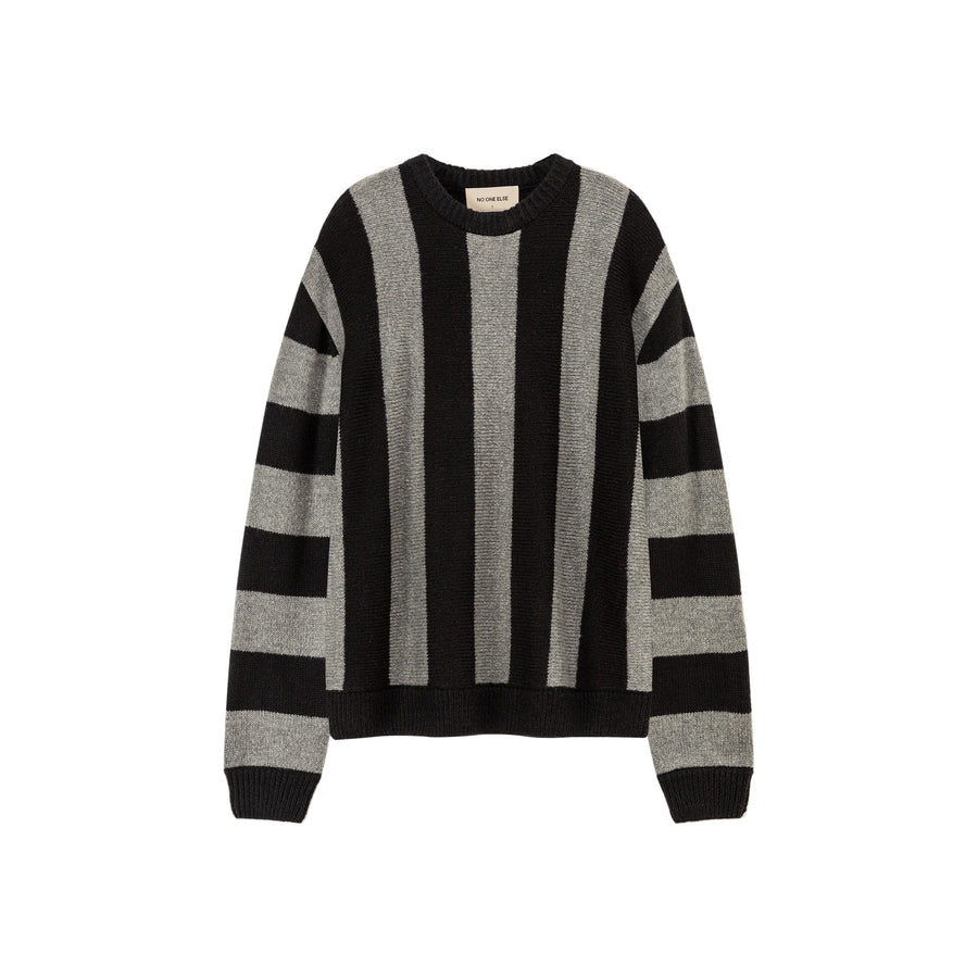 CHUU Vintage Color Scheme Stripe Knit Sweater