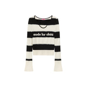 Logo Color Stripe Knit Sweater