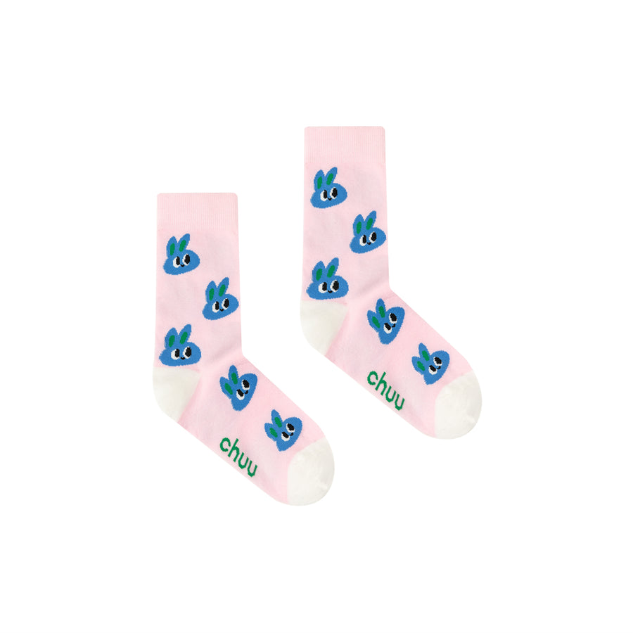 CHUU Colored Rabbit Printed High Socks