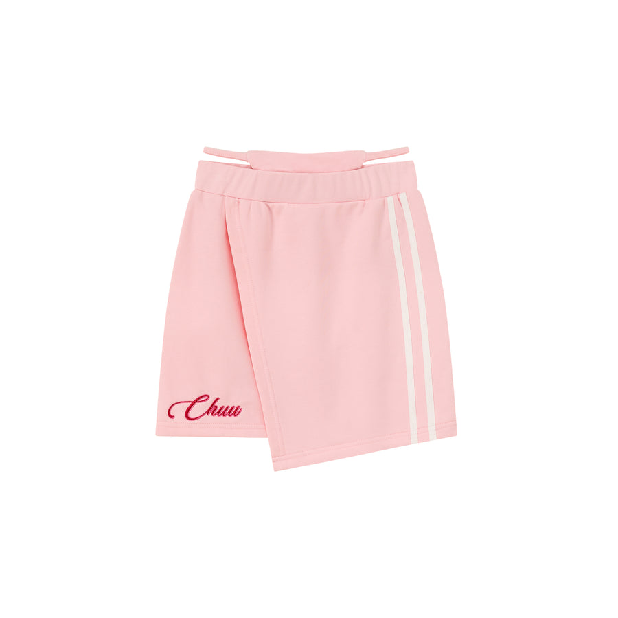 CHUU Waist String Slim Unbalanced Mini Skirt