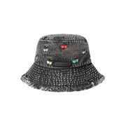 Multi Color Cherry Denim Bucket Hat