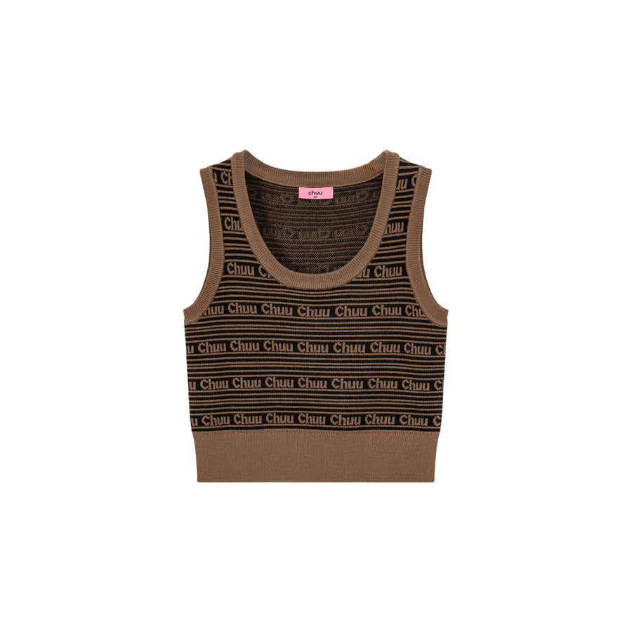 CHUU Logo Lettering Knit Sleeveless Top