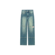 Colored Straight Wide Denim Pants