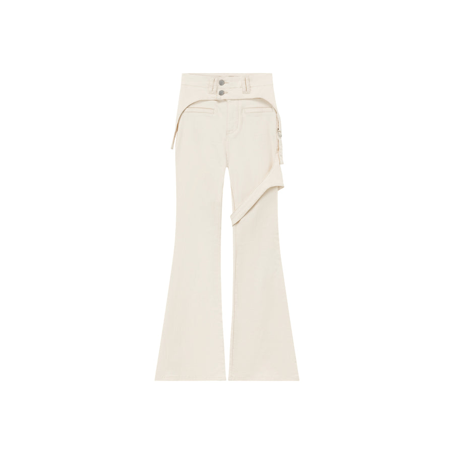 CHUU Double Button High Waisted Flared Semi-Bootcut Pants