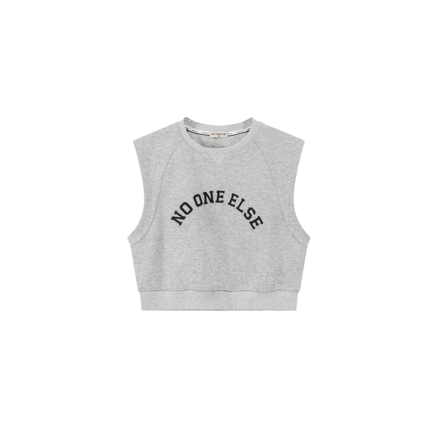 CHUU Noe Logo Cropped Sleeveless Sweatshirt