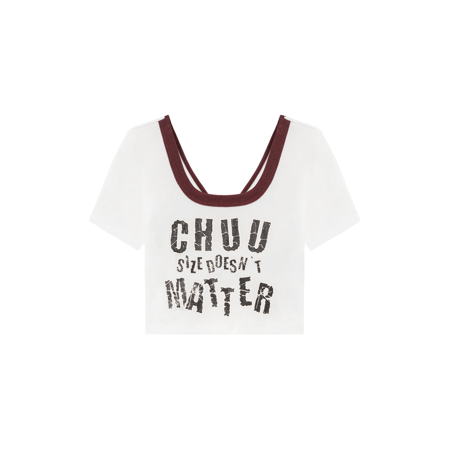 CHUU Chuu Size Doesnt Matter U-Neck Cropped T-Shirt