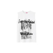 Over The Rainbow Printed Boxy Sleeveless Mid Length T-Shirt