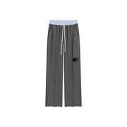 Slit Color Wide Sporty Casual Pants