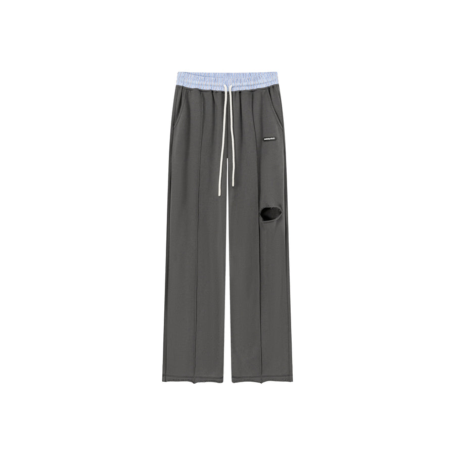 CHUU Slit Color Wide Sporty Casual Pants