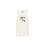 Lettering Sleeveless Knit Top