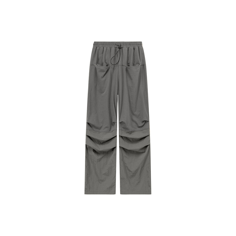 CHUU Shirring Drawstring Wide Leg Casual Pants