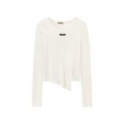 Slit Knit Long Sleeve Top