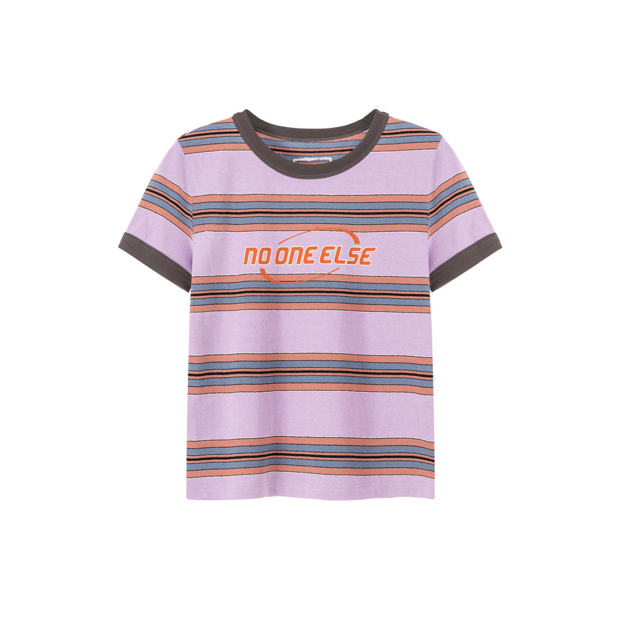 CHUU Noe Center Color Striped Short Sleeve T-Shirt