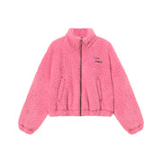 Color Fleece Loose Zip-Up Jacket