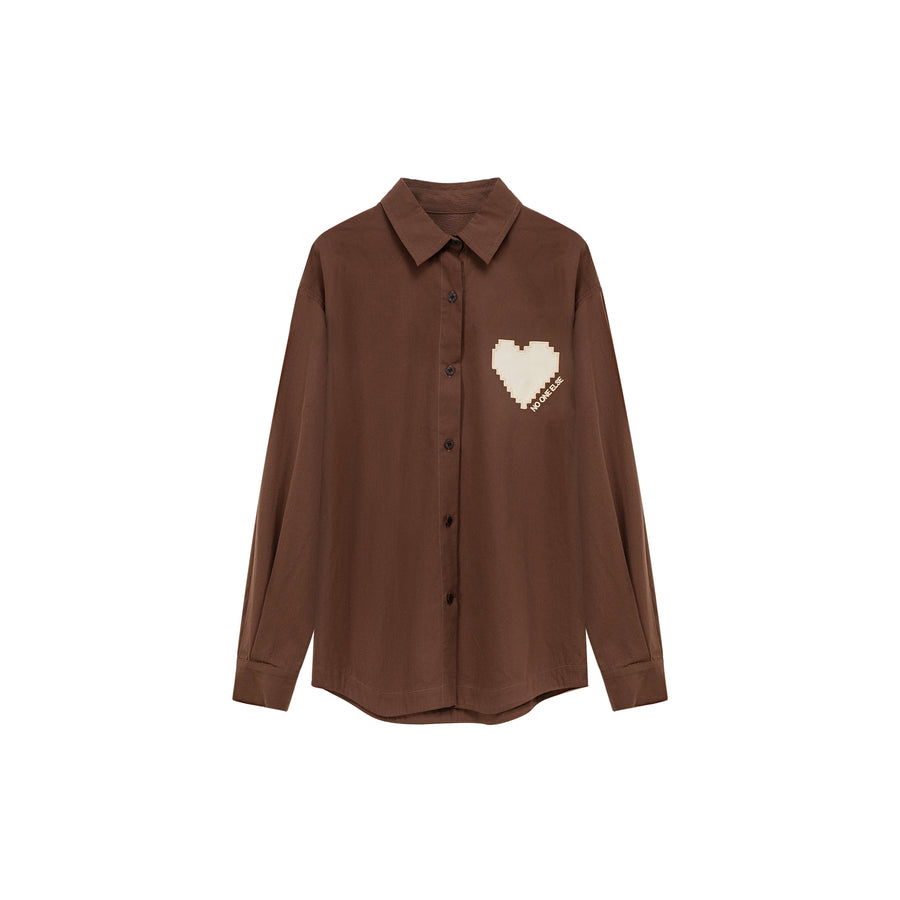 CHUU Heart Boxy Color Shirt