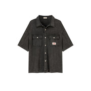 Front Pockets Design Loose Fit Short Sleeve Shirt